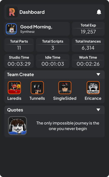 Studio Plugin dashboard